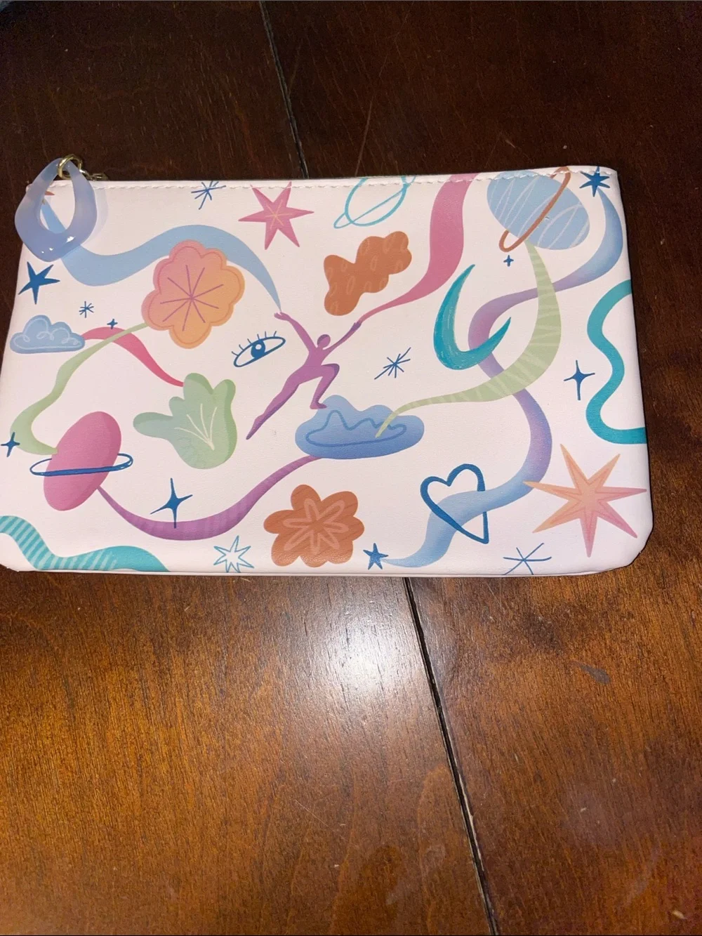 Ipsy Colorful Abstract Light Print Cosmetic Pouch